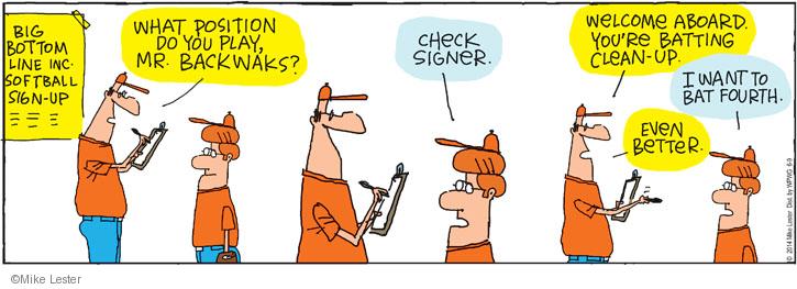 Comic Strip Mike Lester  Mike du Jour 2014-06-09 softball