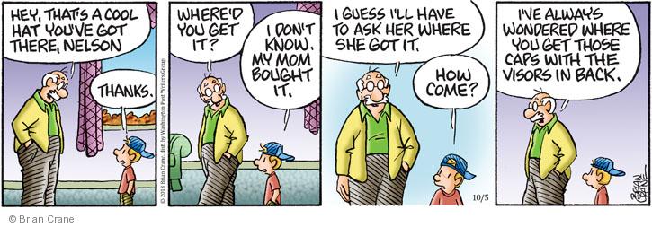 Comic Strip Brian Crane  Pickles 2013-10-05 baseball cap