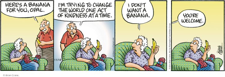 Comic Strip Brian Crane  Pickles 2014-11-18 kindness