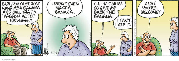 Comic Strip Brian Crane  Pickles 2014-11-19 kindness