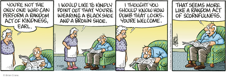 Comic Strip Brian Crane  Pickles 2014-11-20 kindness