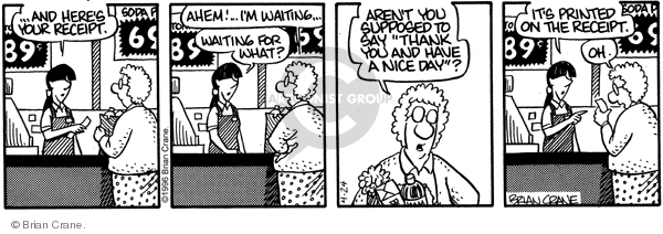 Comic Strip Brian Crane  Pickles 1996-04-24 kindness