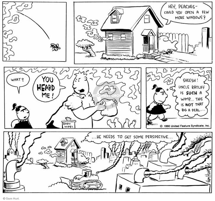 Comic Strip Sam Hurt  Queen of the Universe 1990-09-09 air pollution