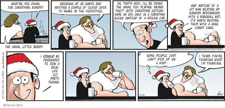 Comic Strip Darrin Bell  Rudy Park 2013-12-22 baseball bat