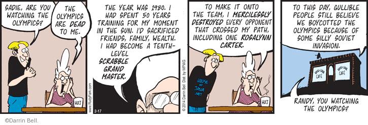 Comic Strip Darrin Bell  Rudy Park 2014-02-17 1980 Olympics