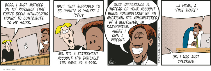 Comic Strip Darrin Bell  Rudy Park 2014-12-15 401k