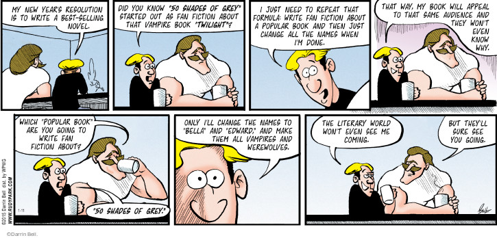 Comic Strip Darrin Bell  Rudy Park 2015-01-11 50 Shades of Grey