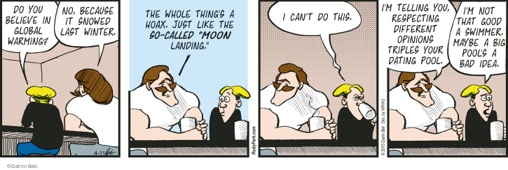 Comic Strip Darrin Bell  Rudy Park 2015-04-11 environment