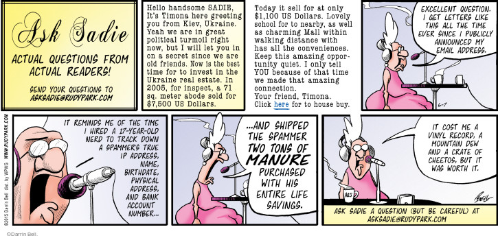 Comic Strip Darrin Bell  Rudy Park 2015-06-07 2005