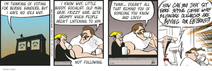 Comic Strip Darrin Bell  Rudy Park 2015-07-27 2016 Election Bernie Sanders