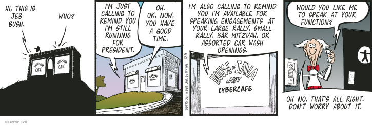 Comic Strip Darrin Bell  Rudy Park 2015-12-09 2016 election Jeb Bush