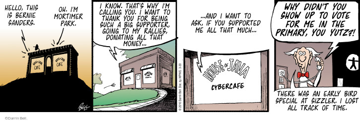 Comic Strip Darrin Bell  Rudy Park 2016-03-30 2016 Election Bernie Sanders