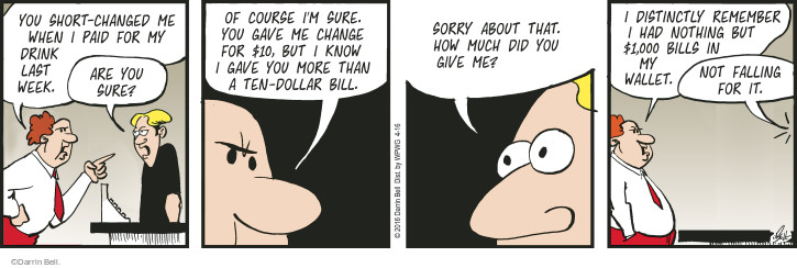 Comic Strip Darrin Bell  Rudy Park 2016-04-16 $1,000