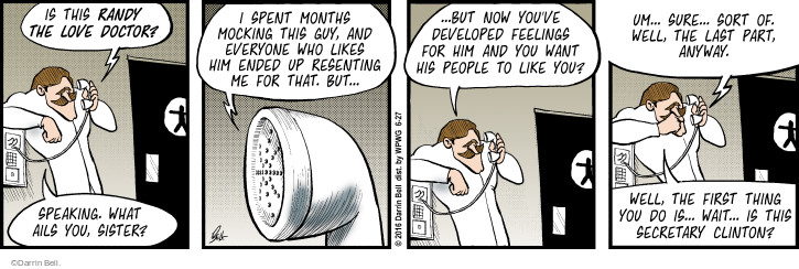 Comic Strip Darrin Bell  Rudy Park 2016-06-27 2016 Election Bernie Sanders