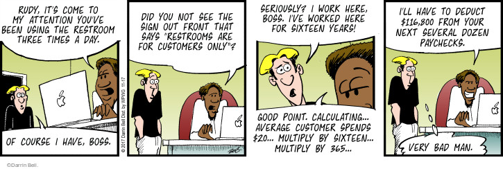 Comic Strip Darrin Bell  Rudy Park 2017-11-17 $20