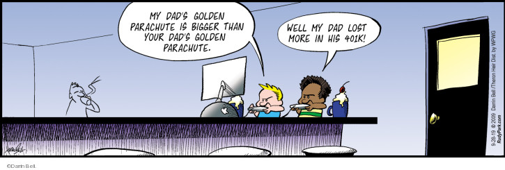 Comic Strip Darrin Bell  Rudy Park 2019-09-28 401k