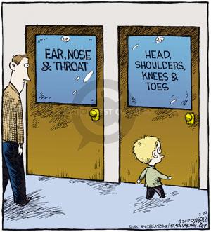 Ear, Nose & Throat. Head, Shoulders, Knees & Toes.  (Published originally on December 22, 2010.)