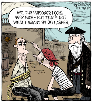 Aye, the prisoner looks very nice - but thats not what I meant by 20 lashes.