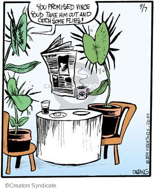 Comic Strip John Deering  Strange Brew 2011-09-07 baseball out