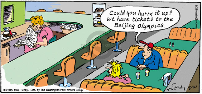 Comic Strip Mike Twohy  That's Life 2005-08-21 2008 Olympics